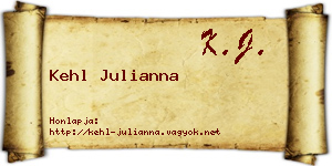 Kehl Julianna névjegykártya